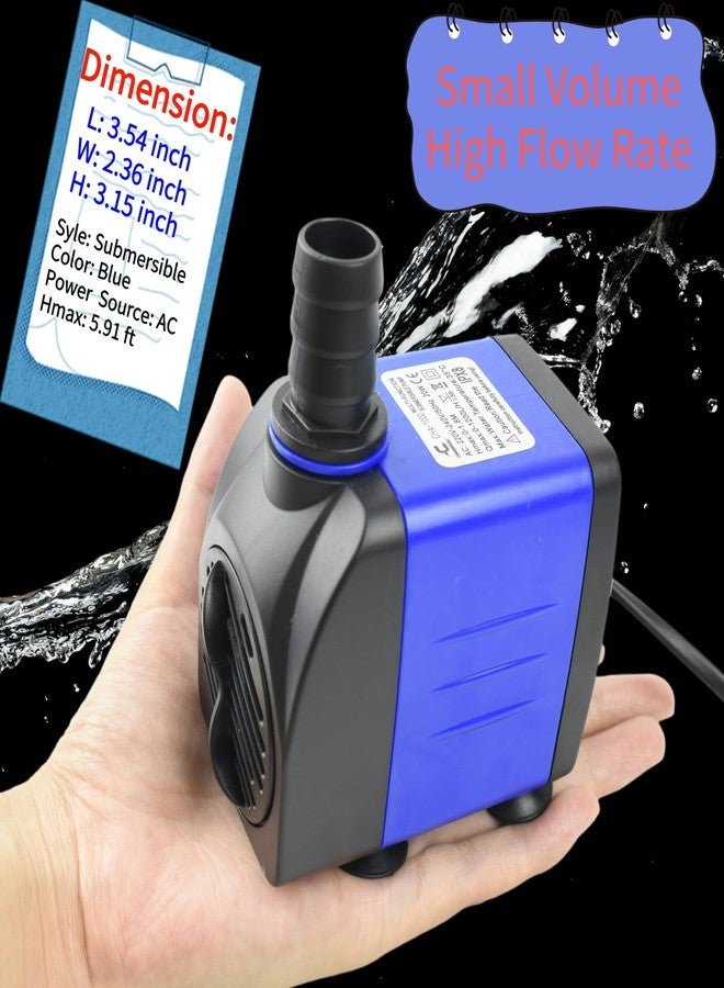 Conquerall CHA-1500 390GPH 1500L/H AC 110V Submersible Pump 25W Ultra Quiet Silent Pump 6.56 ft High Head for Large Fish Tanks, Ponds, Aquariums, Waterfalls, Outdoor Fountains, and Pet Water Fountains - Image 2